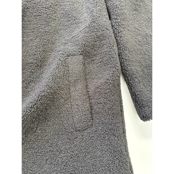 Collection B New York Classic Faux-Fur Coat Two Button Front Black Womens Size M - Picture 5 of 11